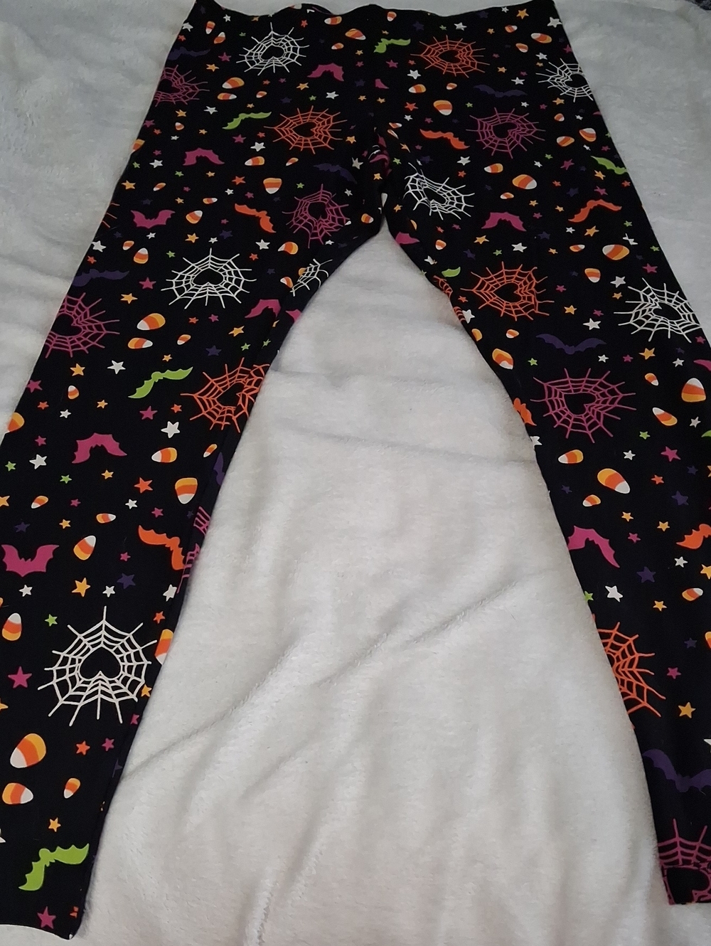 Kids Halloween Spiderweb Leggings - Black